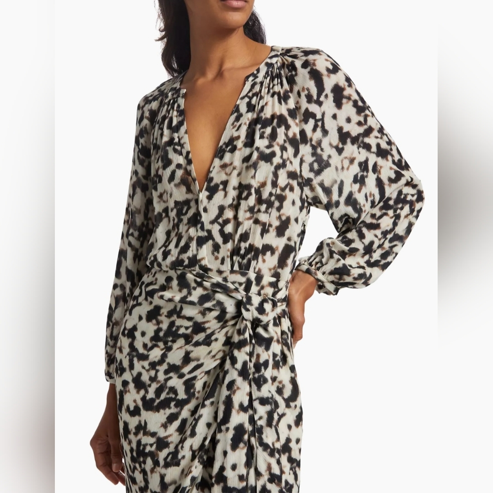 Rails Tyra "Blurred Cheetah" Faux Wrap Dress